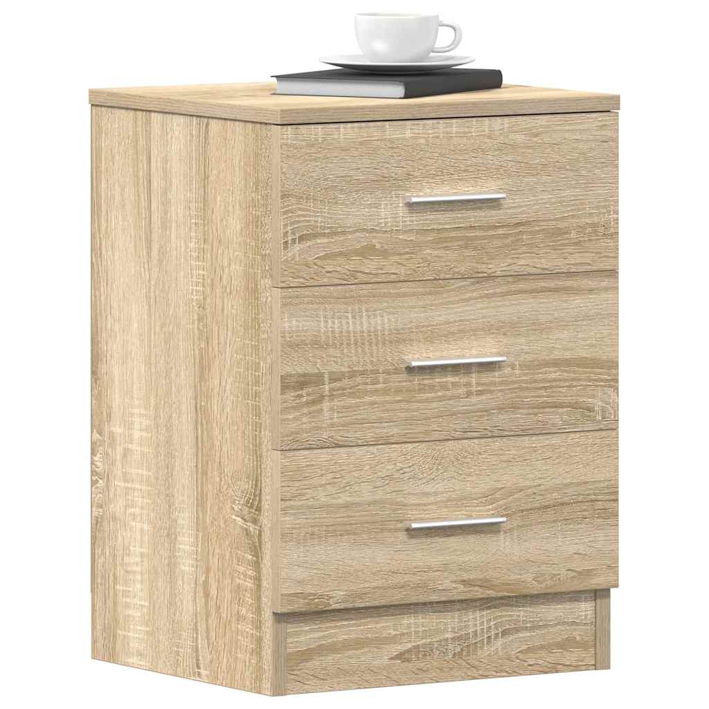 Tables de chevet 2 pcs. Chêne Sonoma 38x35x56 cm matériau bois