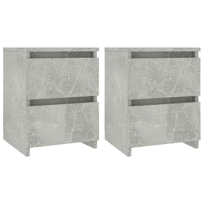 Nachttische 2 Stk. Betongrau 30×30×40 cm Holzwerkstoff