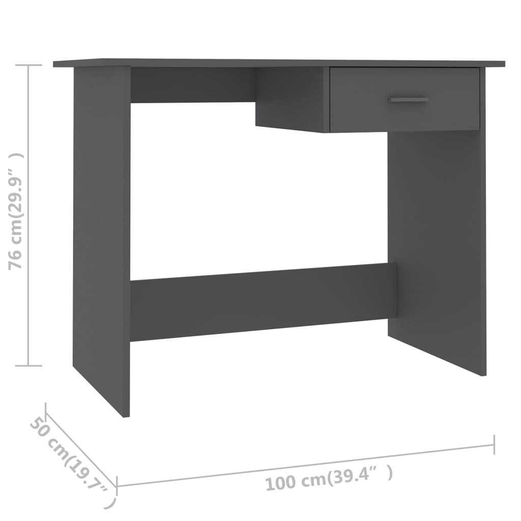 Schreibtisch Grau 100×50×76 cm Holzwerkstoff