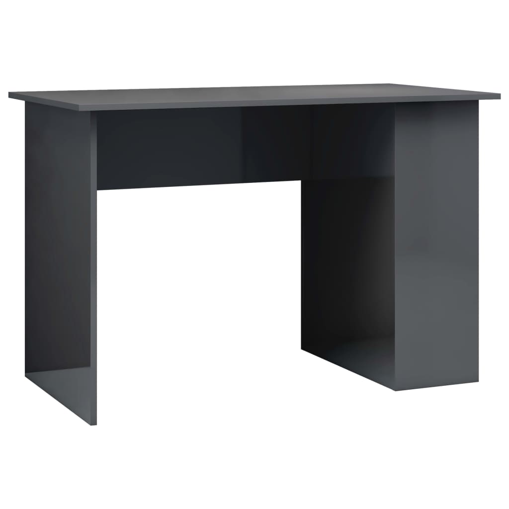 Schreibtisch Hochglanz-Grau 110x60x73 cm Holzwerkstoff