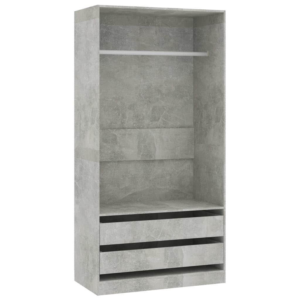 Armoire gris béton 100x50x200 cm en bois