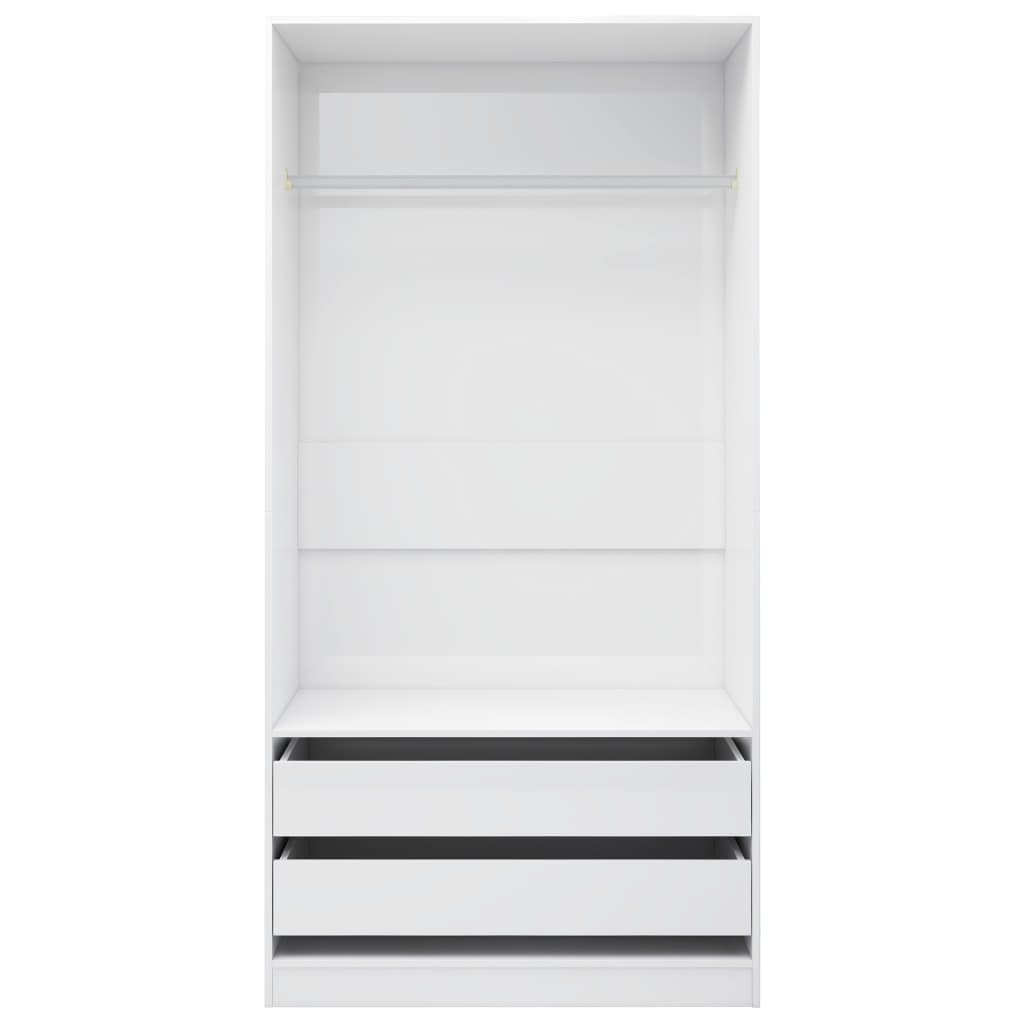 Armoire blanc brillant 100x50x200 cm en bois