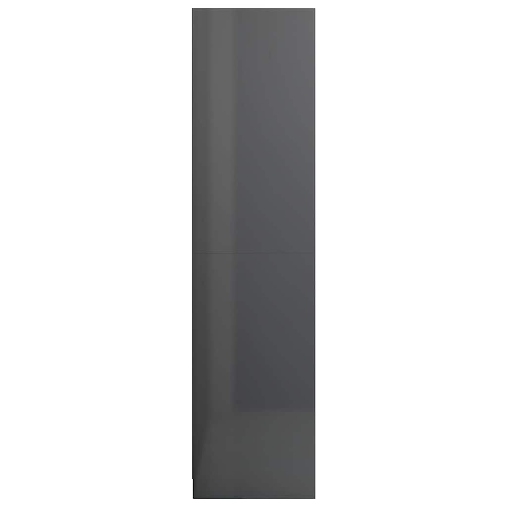 Kleiderschrank Hochglanz-Grau 100x50x200 cm Holzwerkstoff