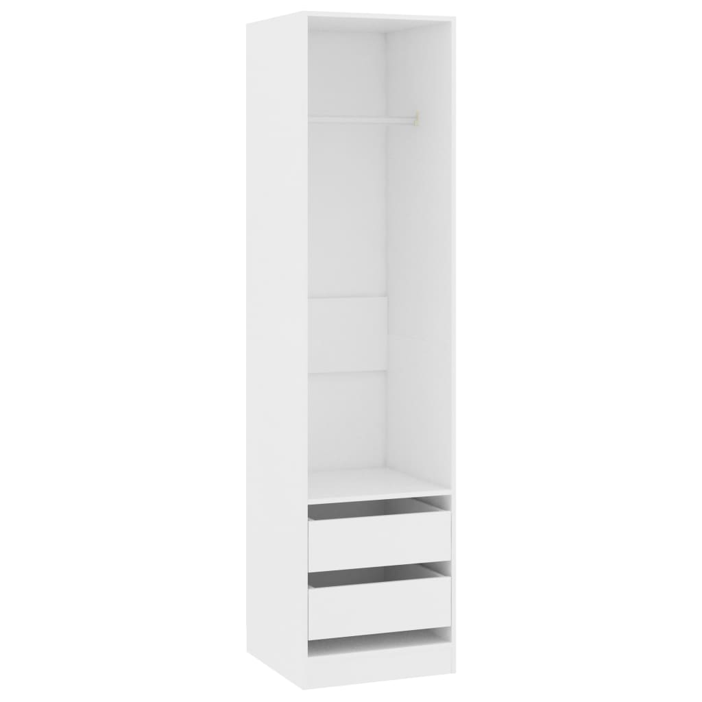 Armoire avec tiroirs blanc 50x50x200 cm en bois