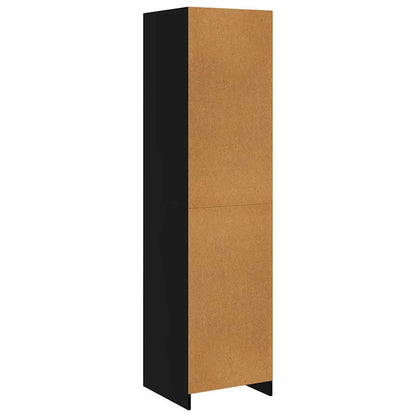 Kleiderschrank mit Schubladen Schwarz 50x50x200cm Holzwerkstoff