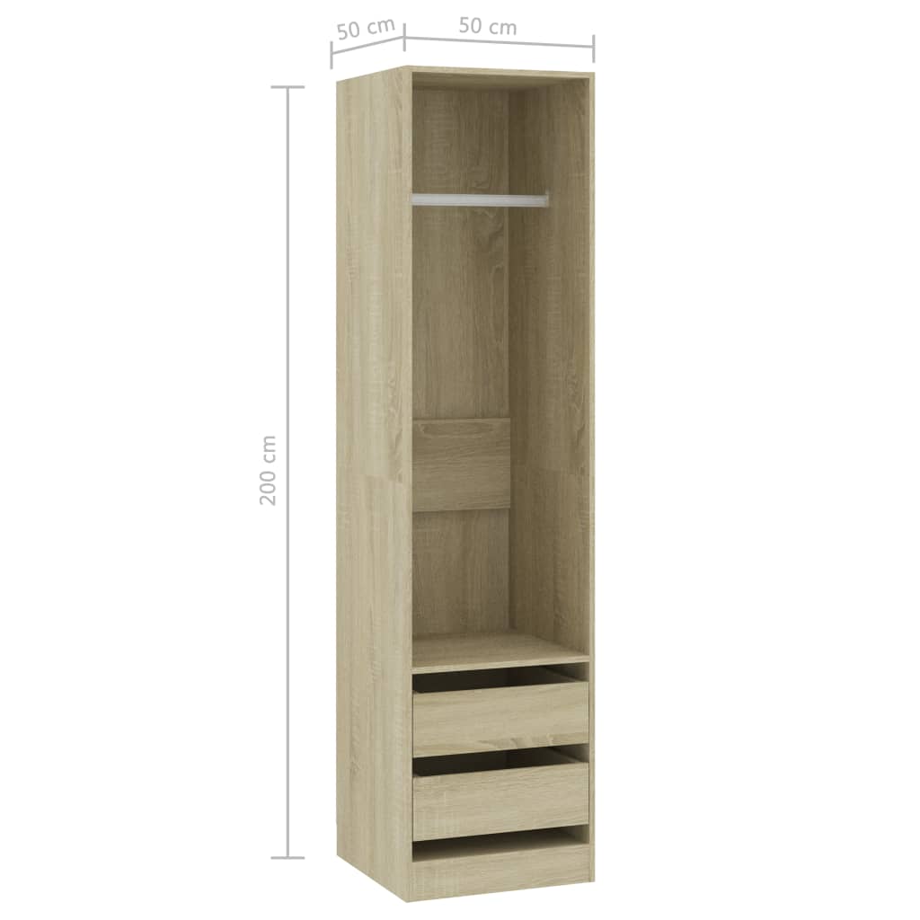 Armoire avec tiroirs chêne Sonoma 50x50x200 cm