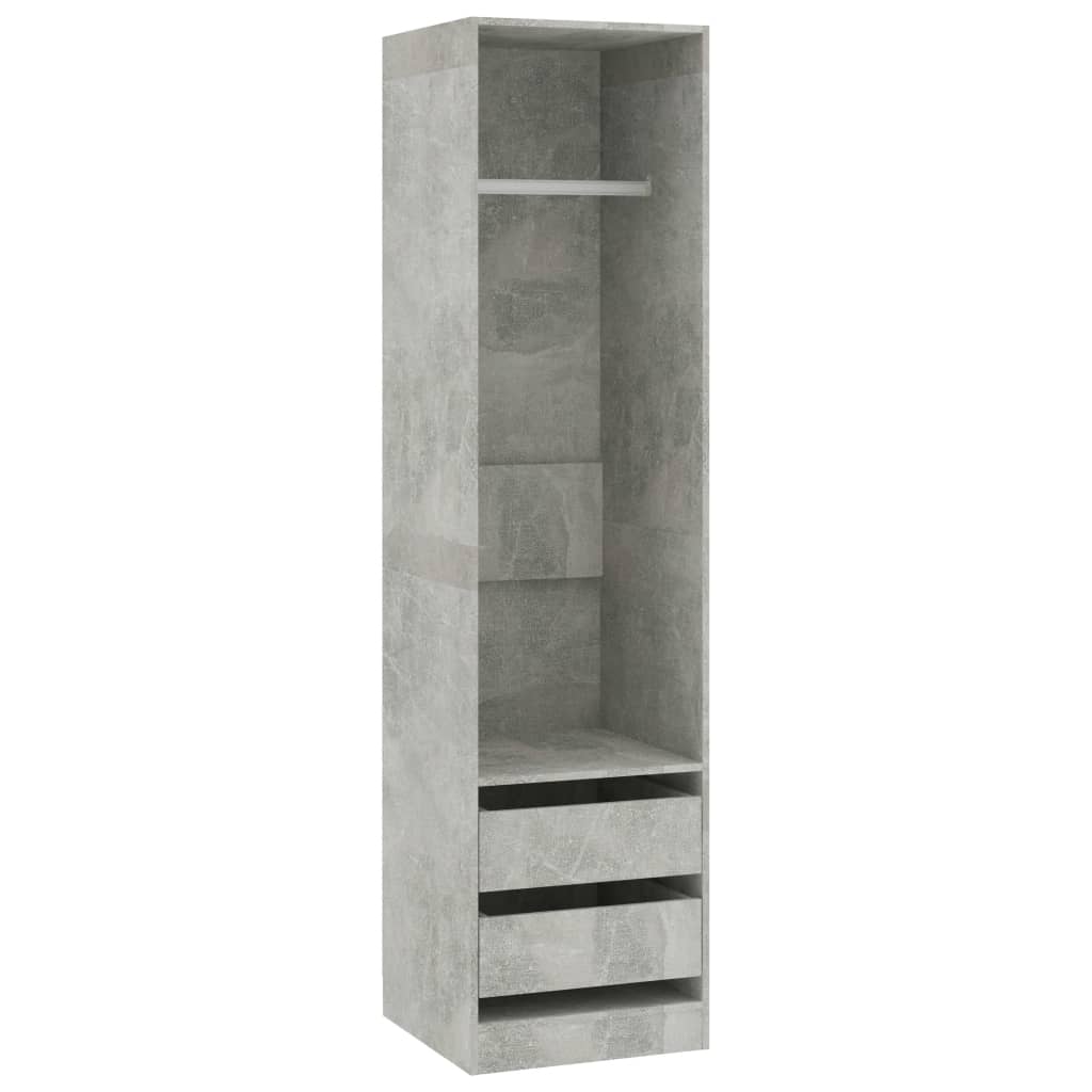 Tiroirs d'armoire gris béton 50x50x200cm matériau bois