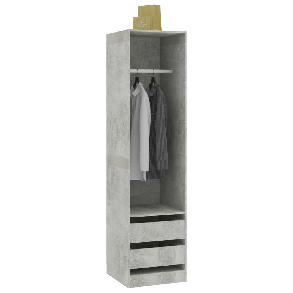 Tiroirs d'armoire gris béton 50x50x200cm matériau bois