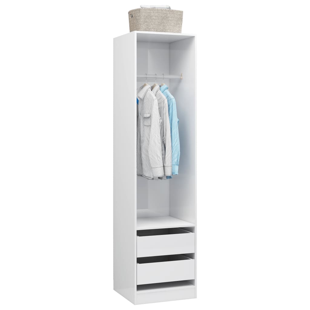 Armoire avec tiroirs blanc brillant 50x50x200 cm