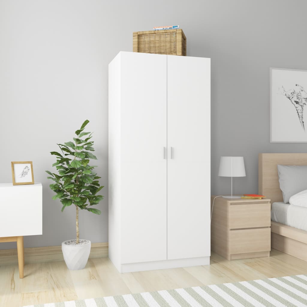 Armoire blanche 80x52x180 cm en bois