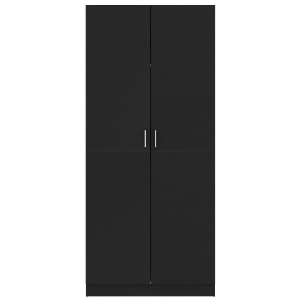 Kleiderschrank Schwarz 80x52x180 cm Holzwerkstoff