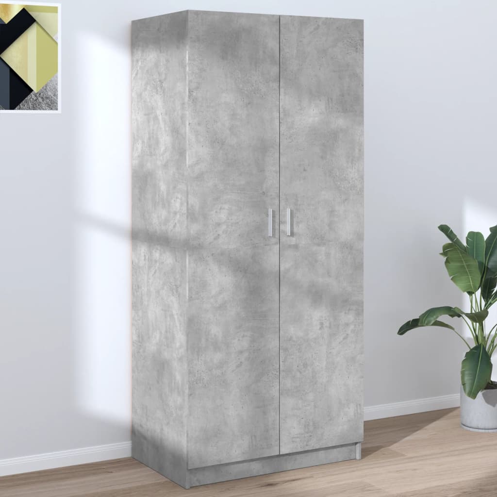 Armoire gris béton 80x52x180 cm en bois