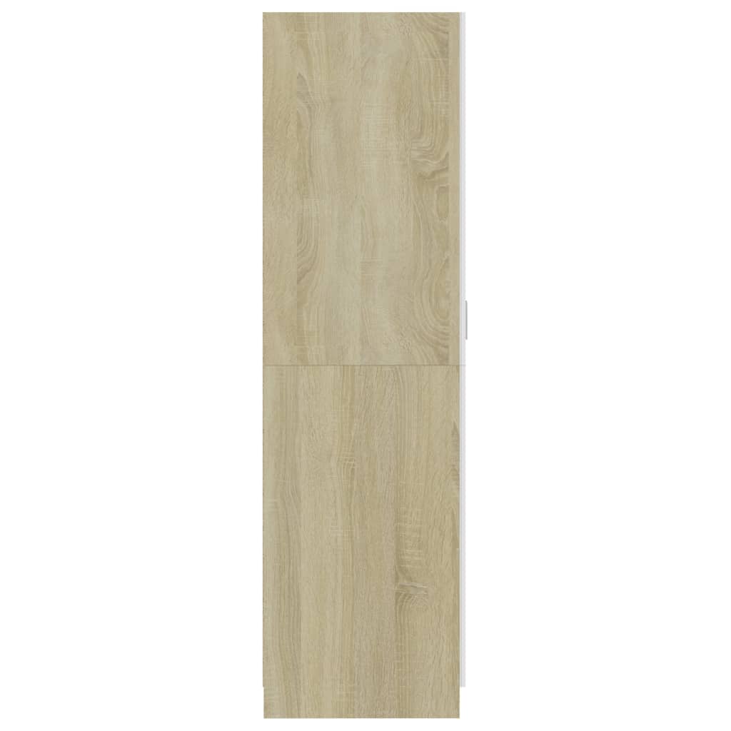 Kleiderschrank Weiß Sonoma-Eiche 80x52x180 cm Holzwerkstoff