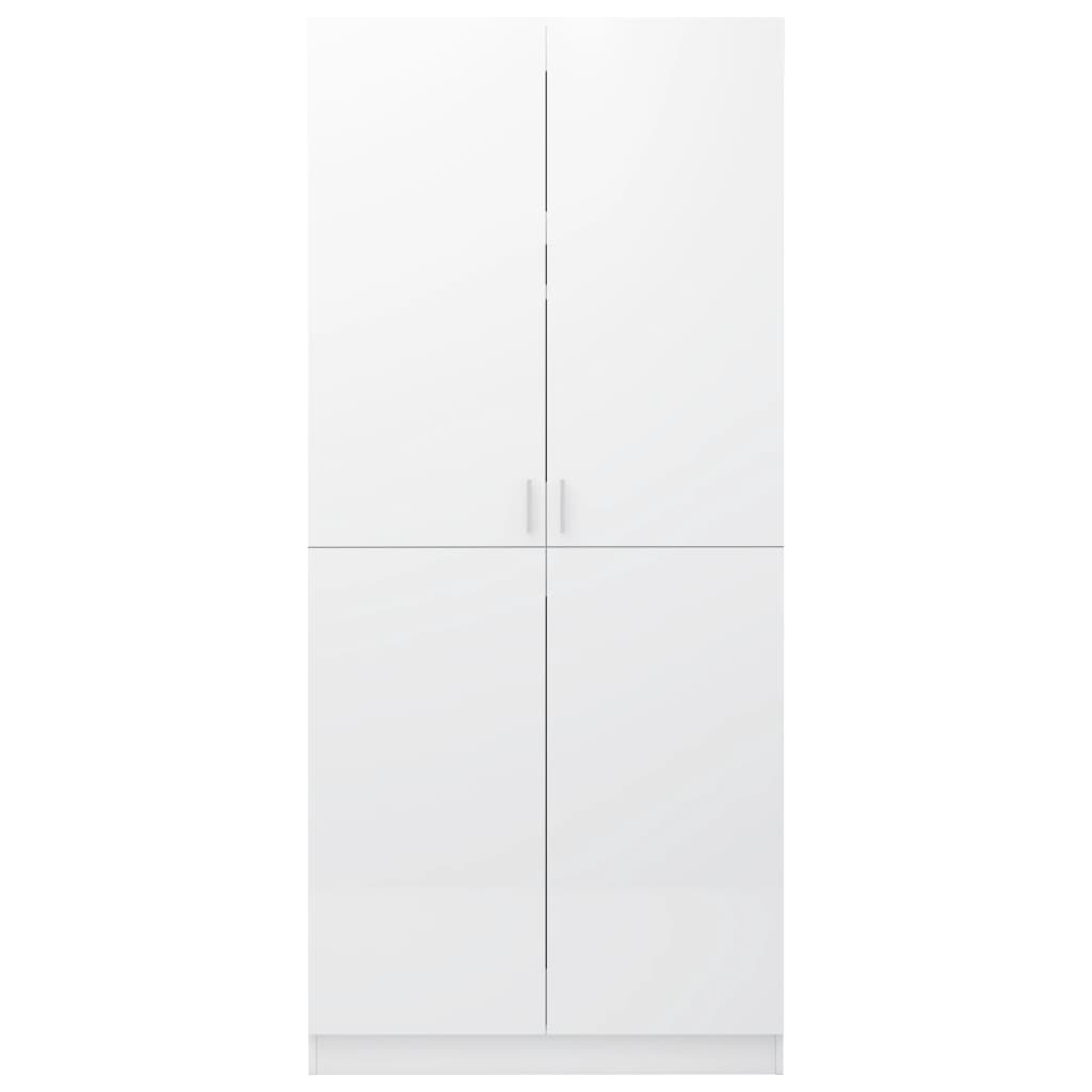 Armoire blanc brillant 80x52x180 cm en bois