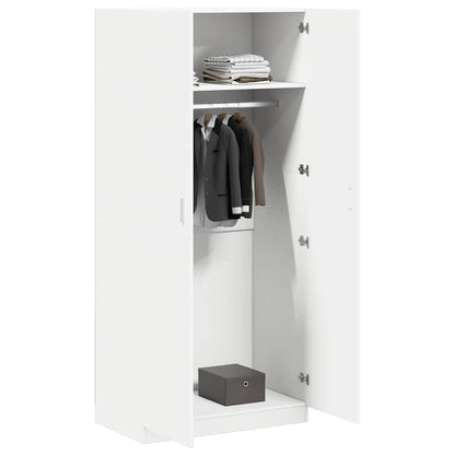 Kleiderschrank Weiß 90x52x200 cm Holzwerkstoff