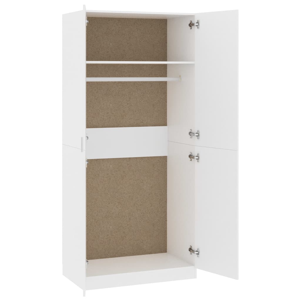 Armoire blanche 90x52x200 cm en bois