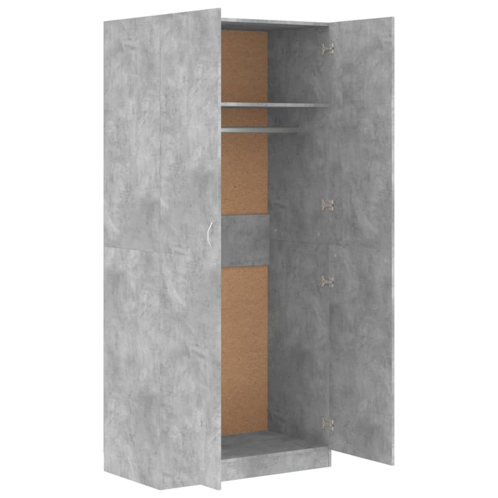 Armoire gris béton 90x52x200 cm en bois