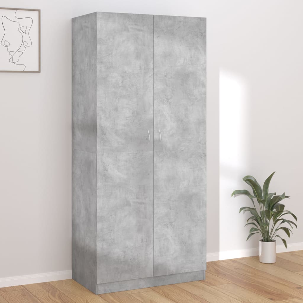 Armoire gris béton 90x52x200 cm en bois