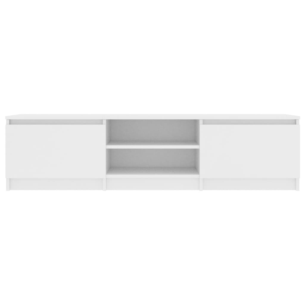 Meuble TV blanc 140×40×35,5 cm en bois