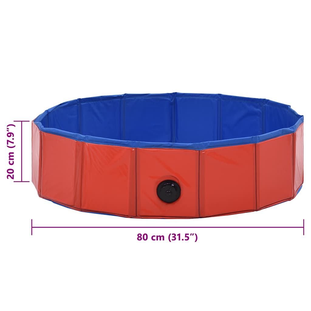 Hundepool Faltbar Rot 80×20 cm PVC