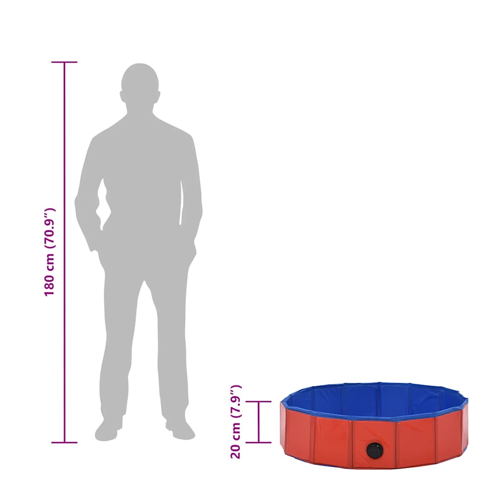 Hundepool Faltbar Rot 80×20 cm PVC