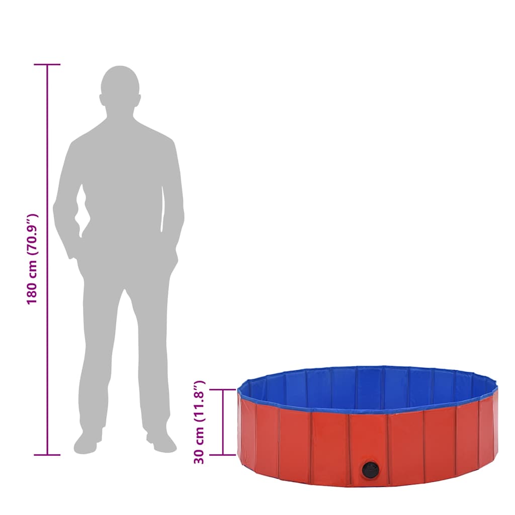 Hundepool Faltbar Rot 120 x 30 cm PVC