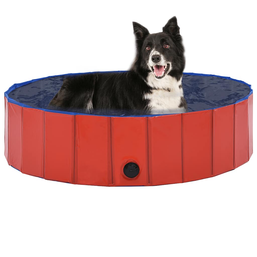 Hundepool Faltbar Rot 120 x 30 cm PVC