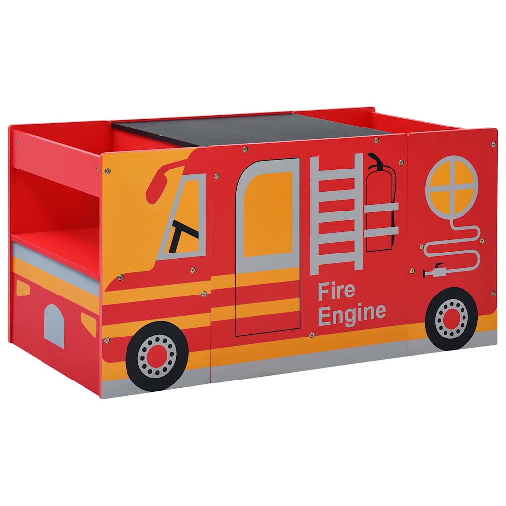 3-tlg. Kinder-Sitzgruppe Feuerwehrauto-Design Holz