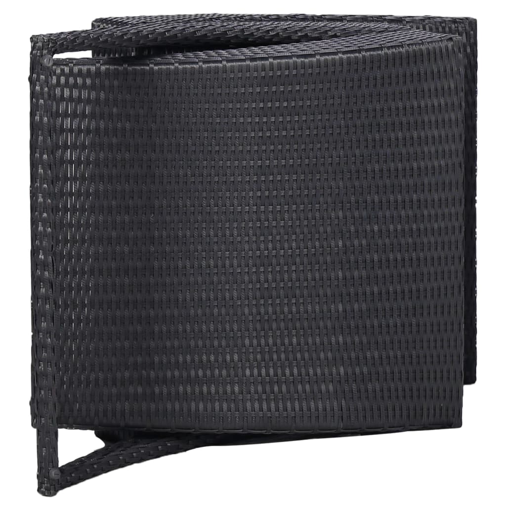 Bain de soleil avec coussin poly rotin noir