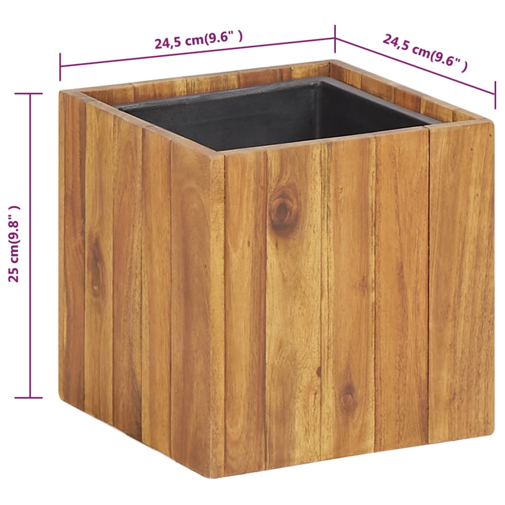 Garden raised bed 24.5x24.5x25 cm solid acacia wood