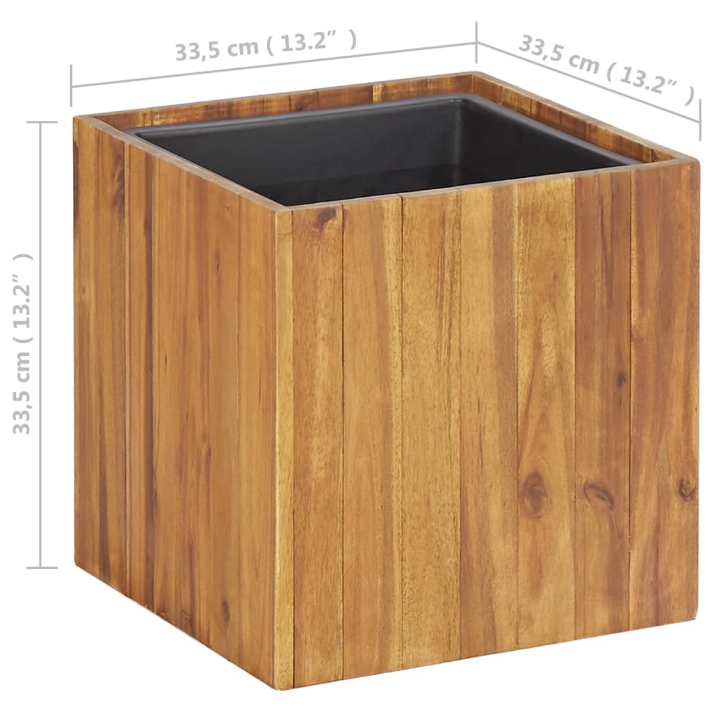 Garden raised bed 33.5×33.5×33.5 cm solid acacia wood