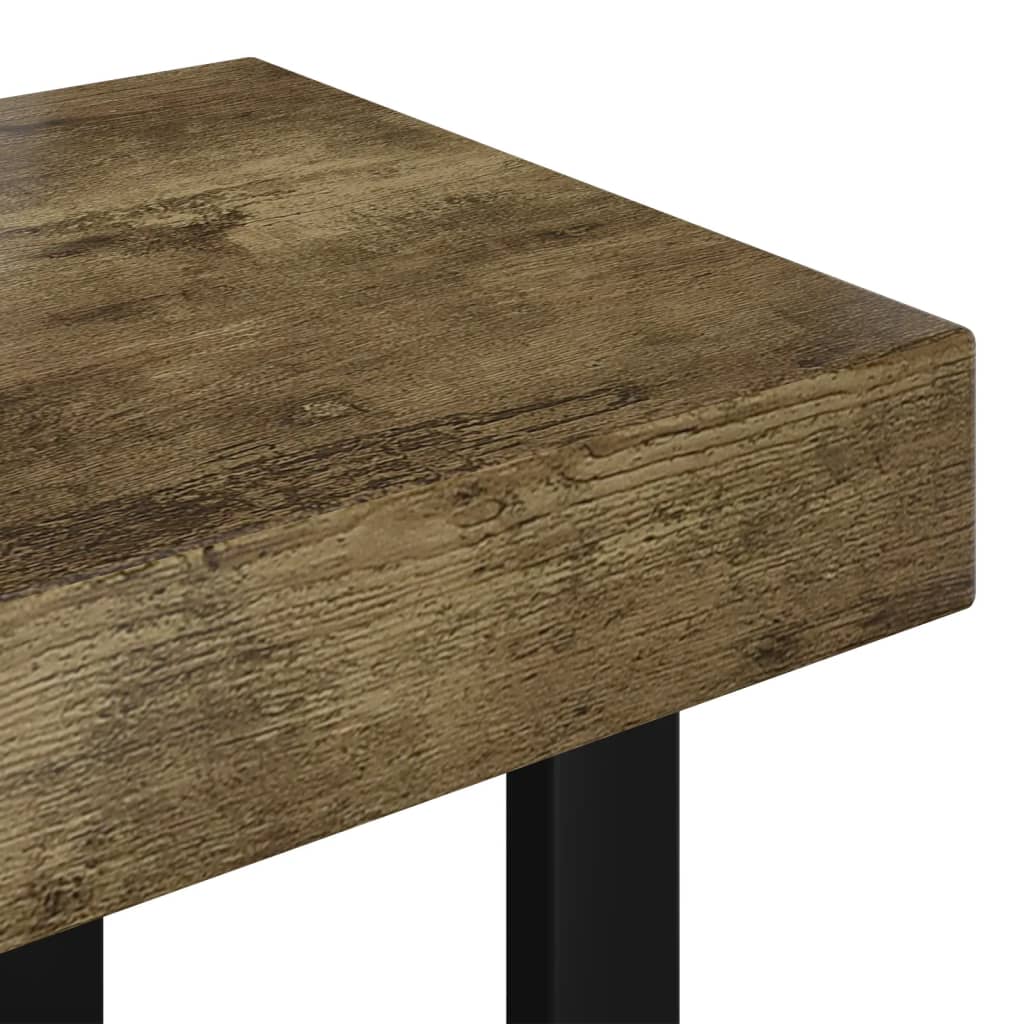 Table basse marron foncé et noire 90x45x40 cm MDF et fer