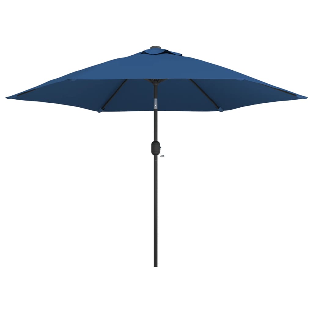 Parasol avec mât en métal 300 cm bleu azur