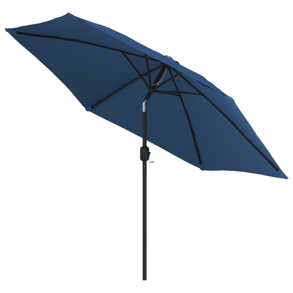 Parasol avec mât en métal 300 cm bleu azur