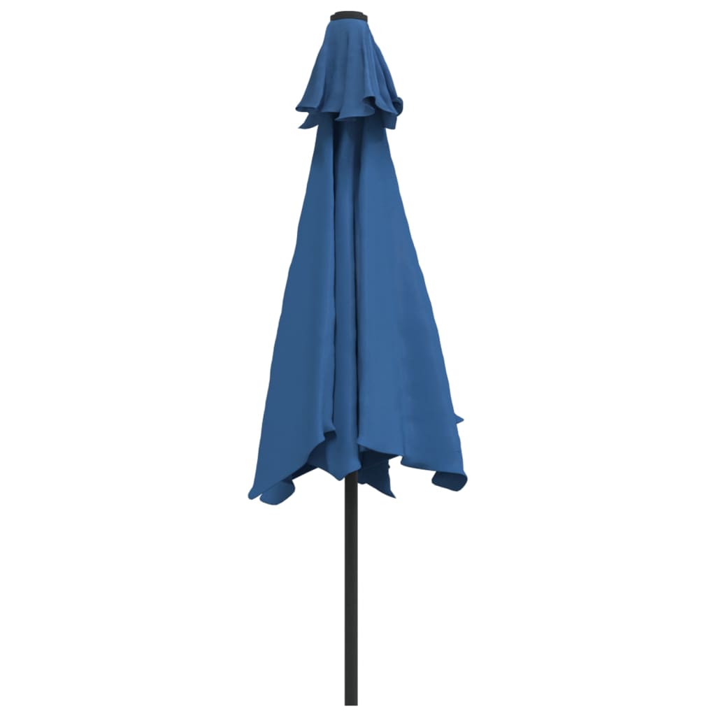 Parasol avec mât en métal 300 cm bleu azur