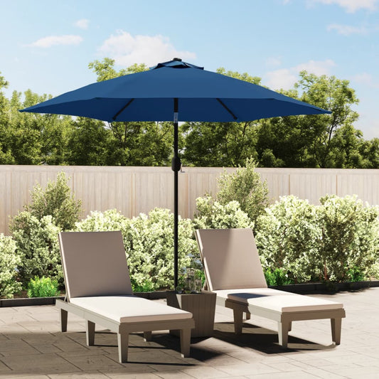 Parasol avec mât en métal 300 cm bleu azur