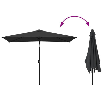 Sonnenschirm mit Metall-Mast 300x200 cm Schwarz