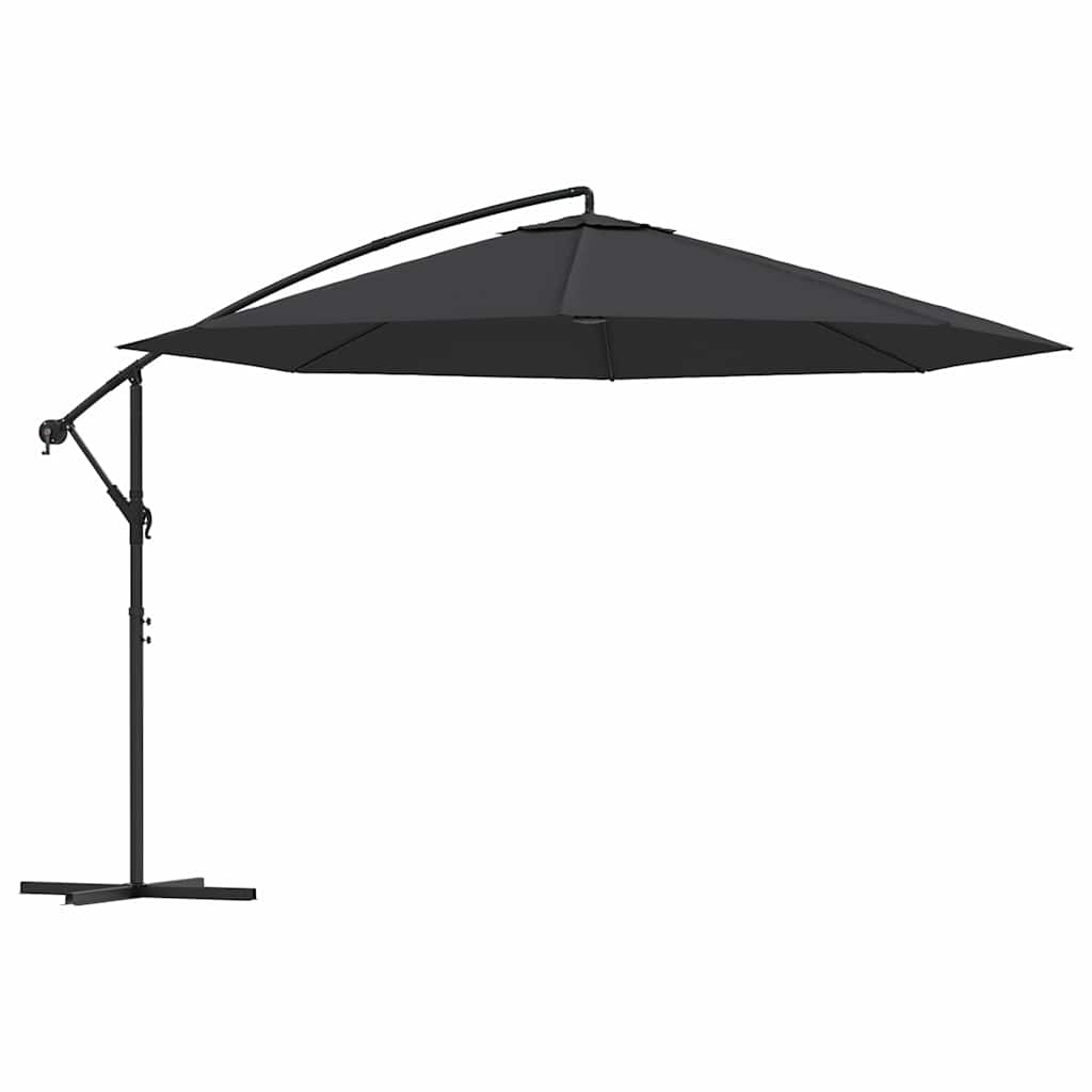 Ampelschirm mit Stahl-Mast 350 cm Schwarz