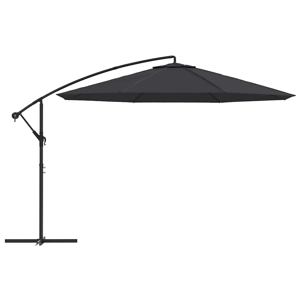 Ampelschirm mit Stahl-Mast 350 cm Schwarz