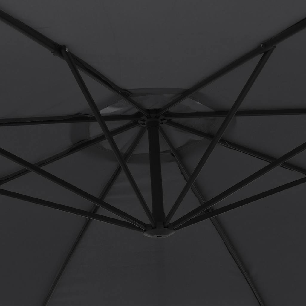 Ampelschirm mit Stahl-Mast 350 cm Schwarz