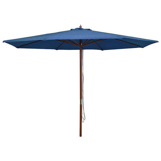 Sonnenschirm mit Holzmast 350 cm Blau