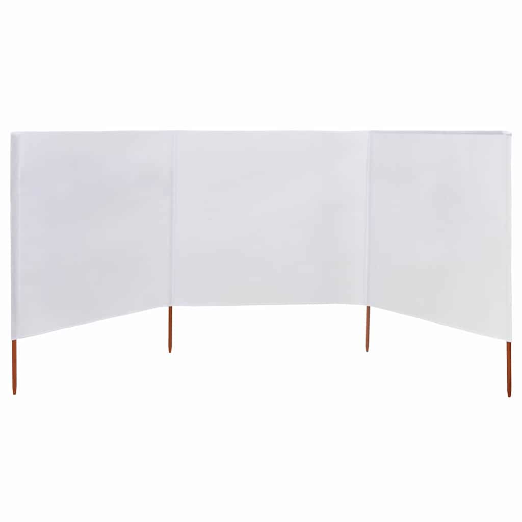 3-teiliges Windschutzgewebe 400 x 80 cm Sandweiß