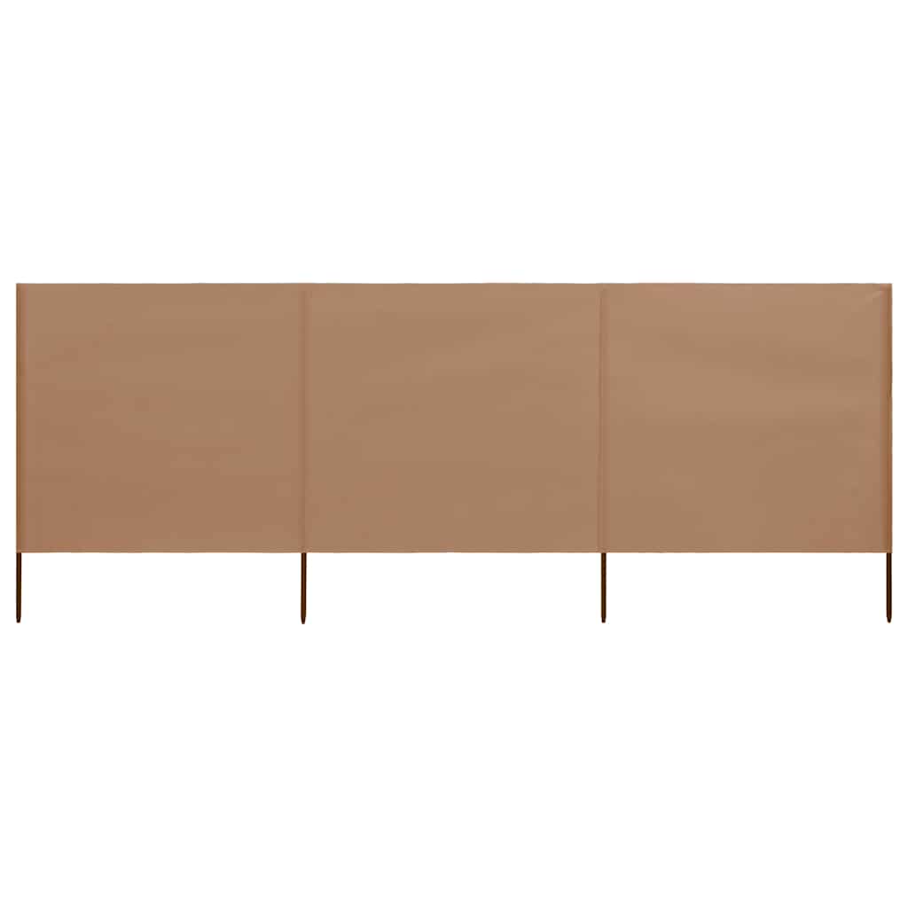 3-teiliges Windschutzgewebe 400 x 80 cm Taupe