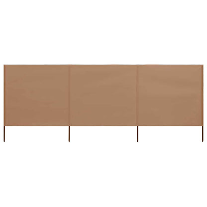3-teiliges Windschutzgewebe 400 x 80 cm Taupe
