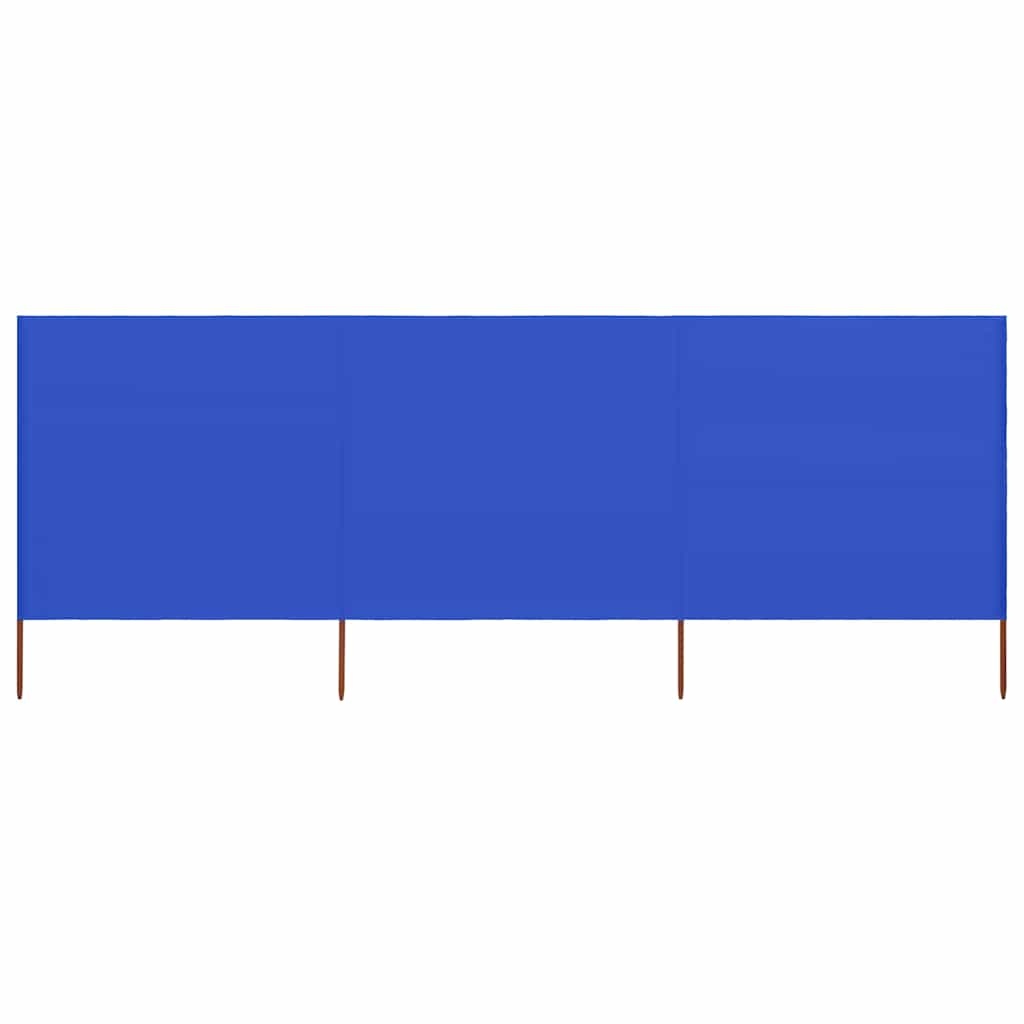 3-teiliges Windschutzgewebe 400 x 80 cm Azurblau