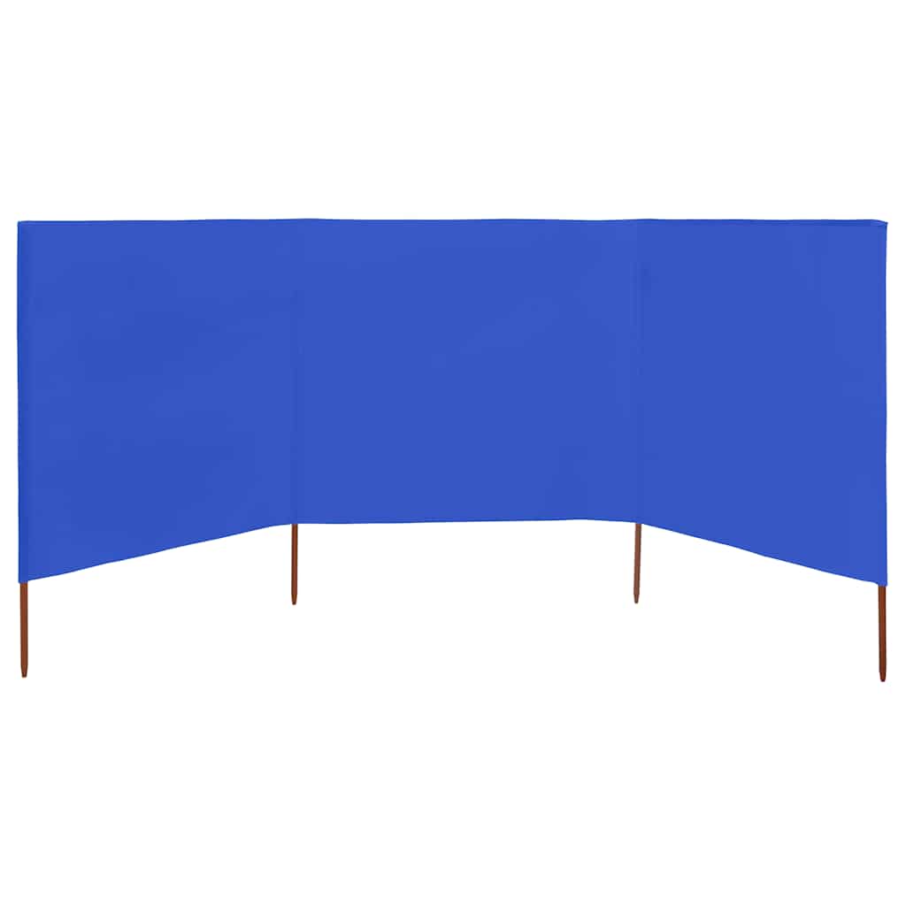 3-teiliges Windschutzgewebe 400 x 80 cm Azurblau