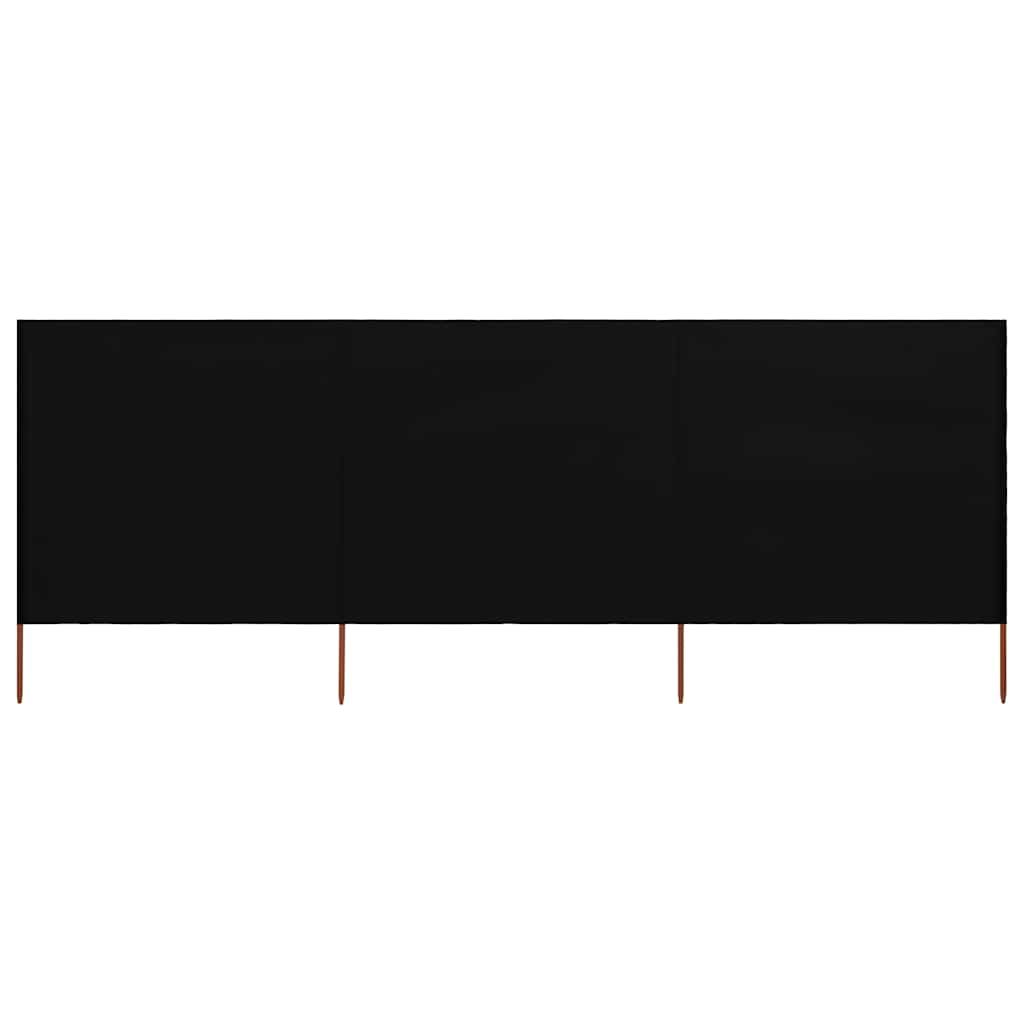 3-teiliges Windschutzgewebe 400 x 120 cm Schwarz