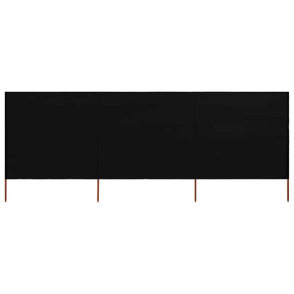 3-teiliges Windschutzgewebe 400 x 120 cm Schwarz