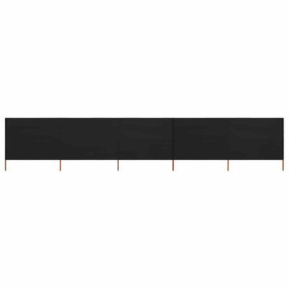 5-teiliges Windschutzgewebe 600 x 120 cm Schwarz