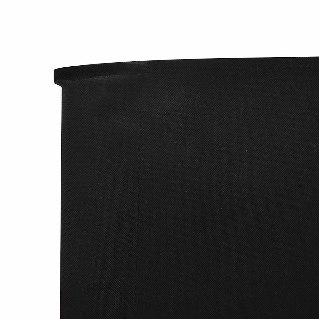 5-teiliges Windschutzgewebe 600 x 120 cm Schwarz